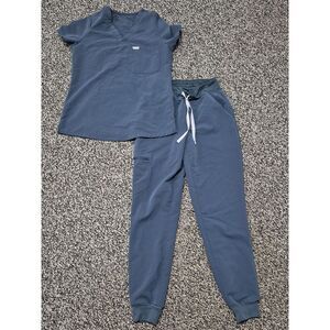 Figs Blue Women's Capris and Top Set